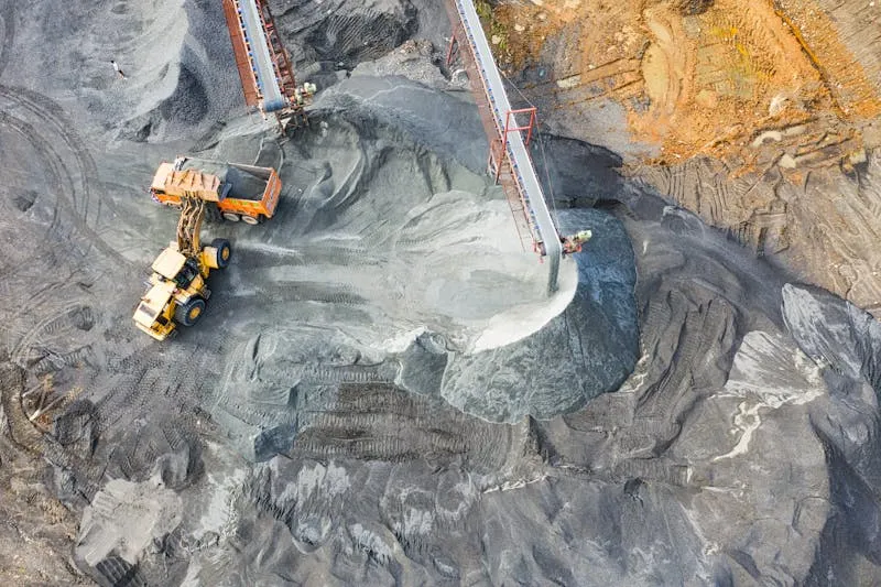 Tonne bags of ballast being delivered by lorry to a UK residential construction site